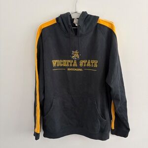 Red Oak Wichita State Shockers Hoodie‎ Mens XL Black Yellow Side Stripe Pullover